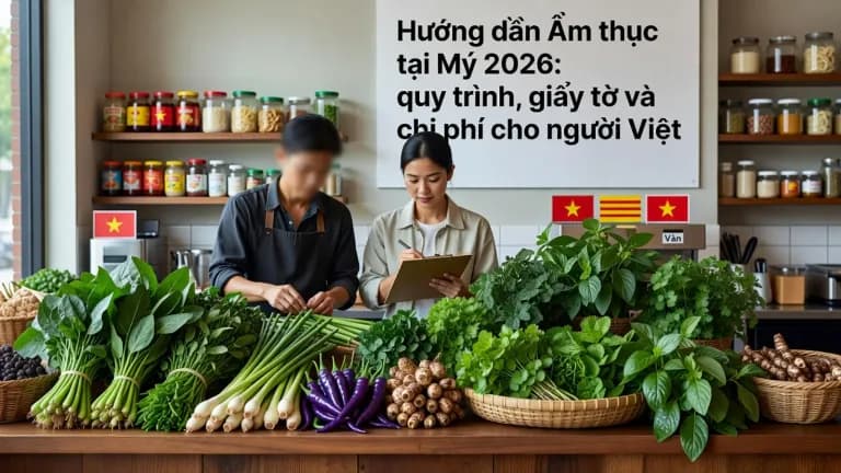 Hướng dẫn Ẩm thực tại Mỹ 2026: quy trình, giấy tờ và chi phí cho người Việt
