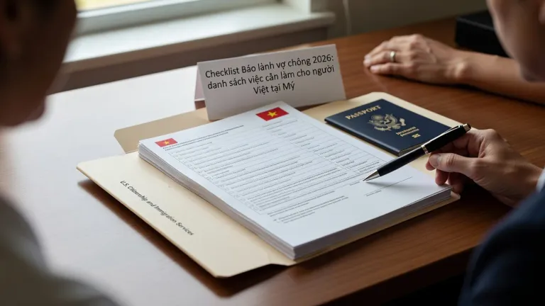 Checklist Bảo lãnh vợ chồng 2026: danh sách việc cần làm cho người Việt tại Mỹ