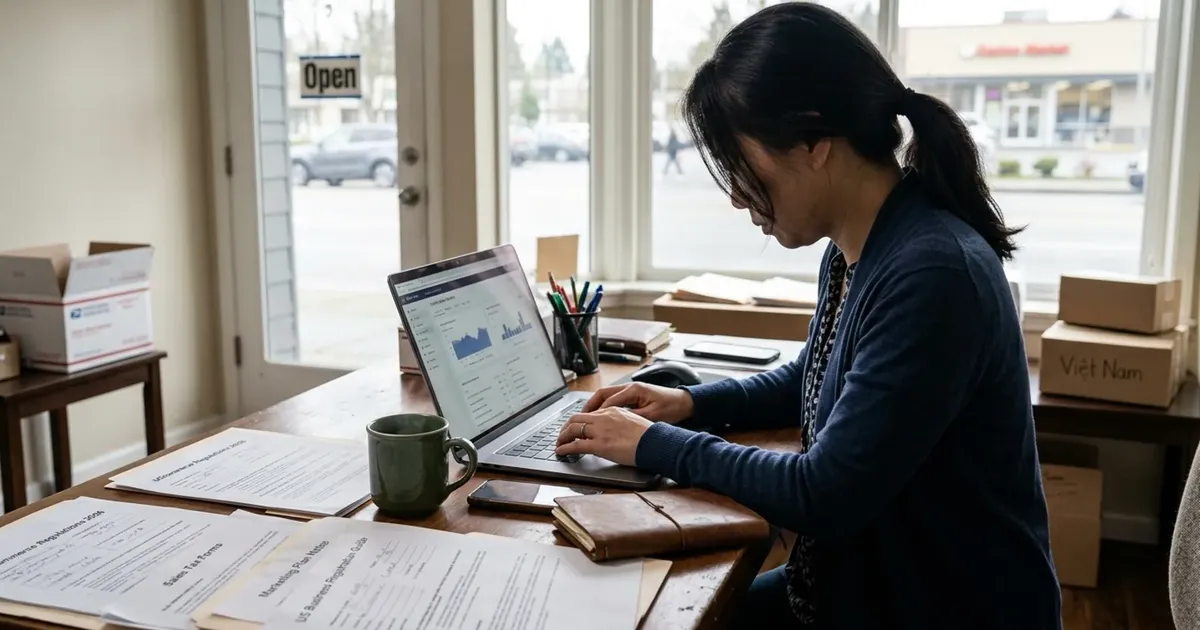 Hướng dẫn Marketing & Bán online tại Mỹ 2026: quy trình, giấy tờ và chi phí