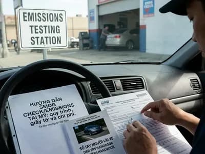 Hướng dẫn Smog Check / Emissions tại Mỹ 2026: quy trình, giấy tờ và chi phí