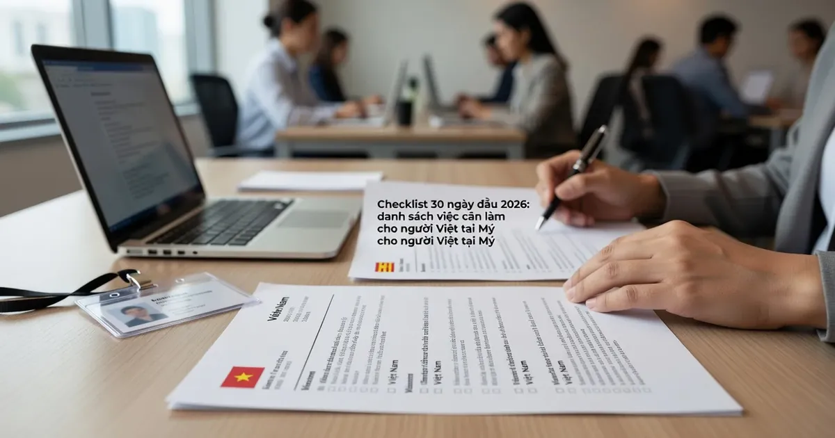 Checklist 30 ngày đầu tại Mỹ 2026: danh sách việc cần làm cho người Việt