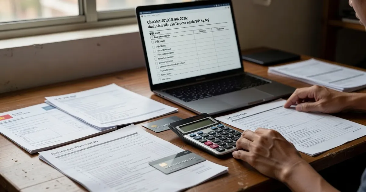 Checklist 401(k) & IRA 2026: danh sách việc cần làm cho người Việt tại Mỹ