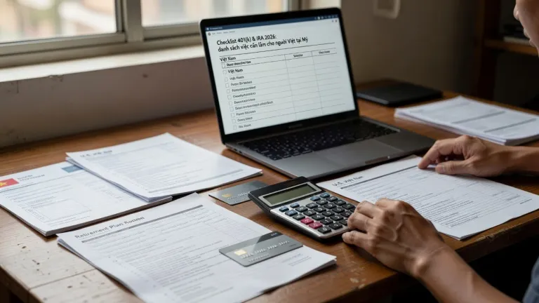 Checklist 401(k) & IRA 2026: danh sách việc cần làm cho người Việt tại Mỹ