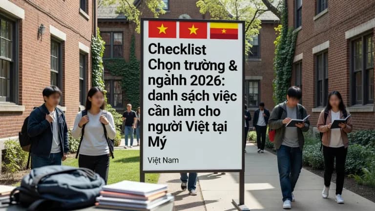 Checklist chọn trường và ngành tại Mỹ 2026: các việc cần làm