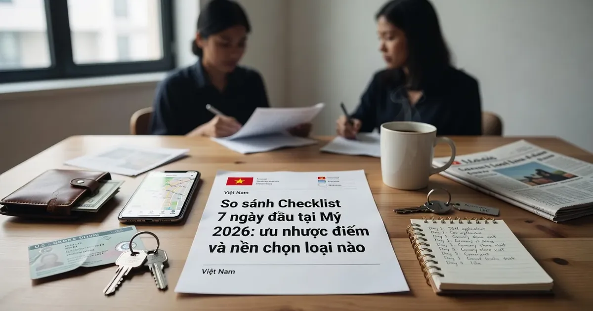 So sánh Checklist 7 ngày đầu tại Mỹ 2026: ưu nhược điểm và nên chọn loại nào