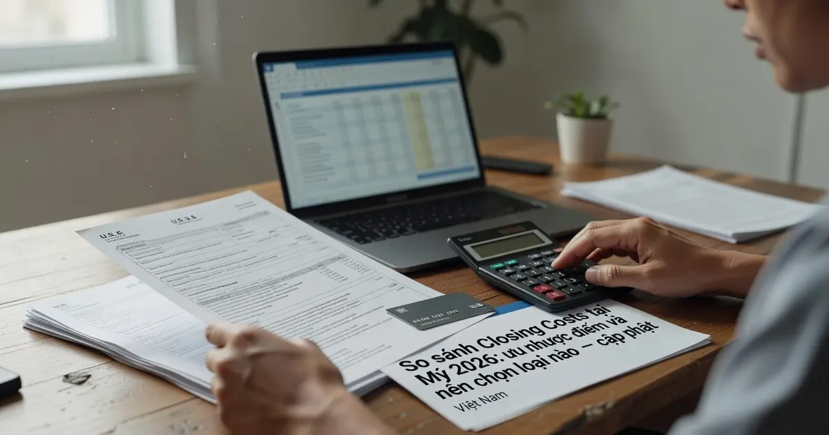 So sánh closing costs tại Mỹ 2026: nên chọn loại nào?