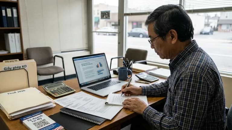 Hướng dẫn Tự kinh doanh & Làm chủ tại Mỹ 2026: quy trình, giấy tờ và chi phí